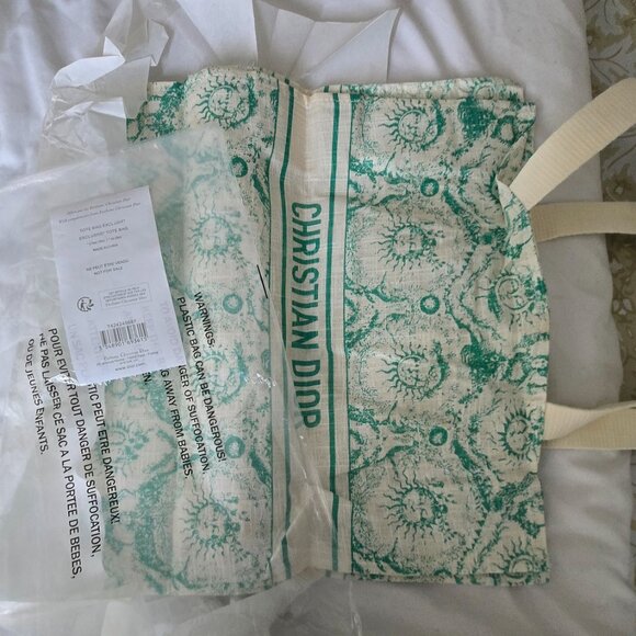 SOLD!Canvas Dioriviera Toile de Jouy Soleil Tote Aquamarina - Picture 5 of 7